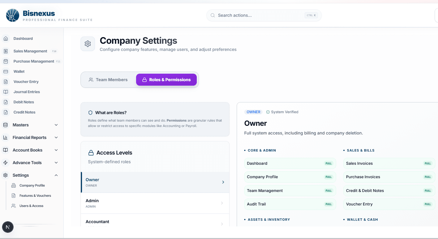 Role-Based Access Control Mockup